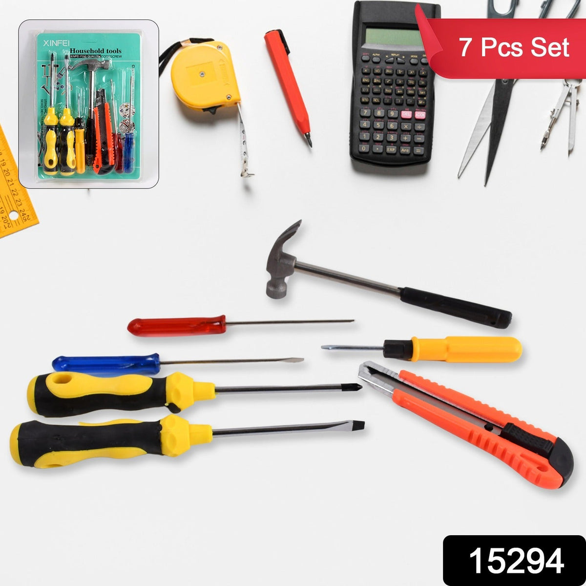Hand Tool Kit with Magnetic Wristband – 7-Piece Durable set – side view