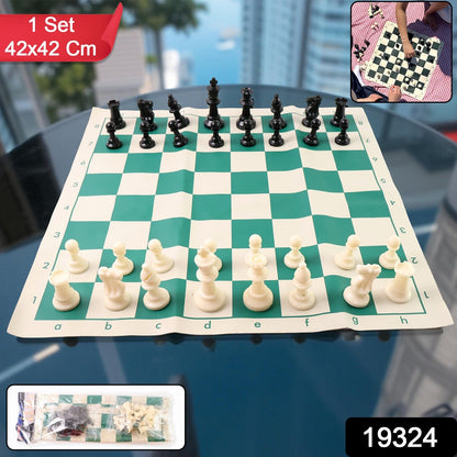 Portable Chess set – Big, Foldable, Travel-Friendly Vinyl – side view