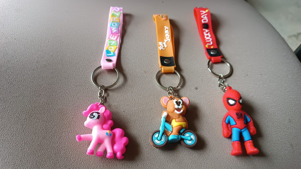 Cartoon Silicone Keychain – Cute 3D Character Bag Charm – view 8