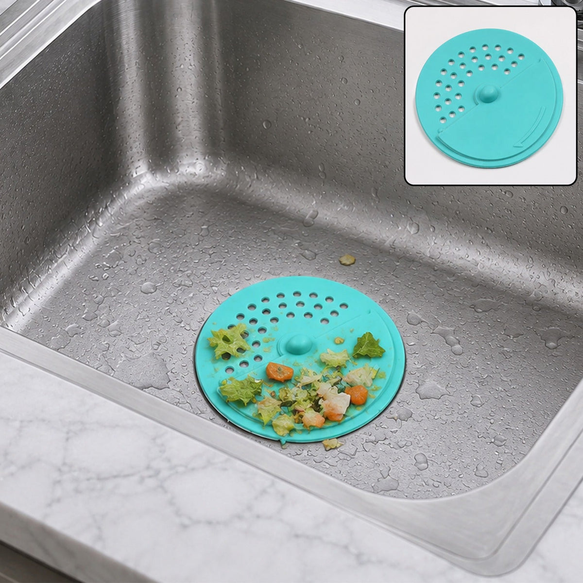 Round Silicone Sink Drain Cover for Odor & Debris Control