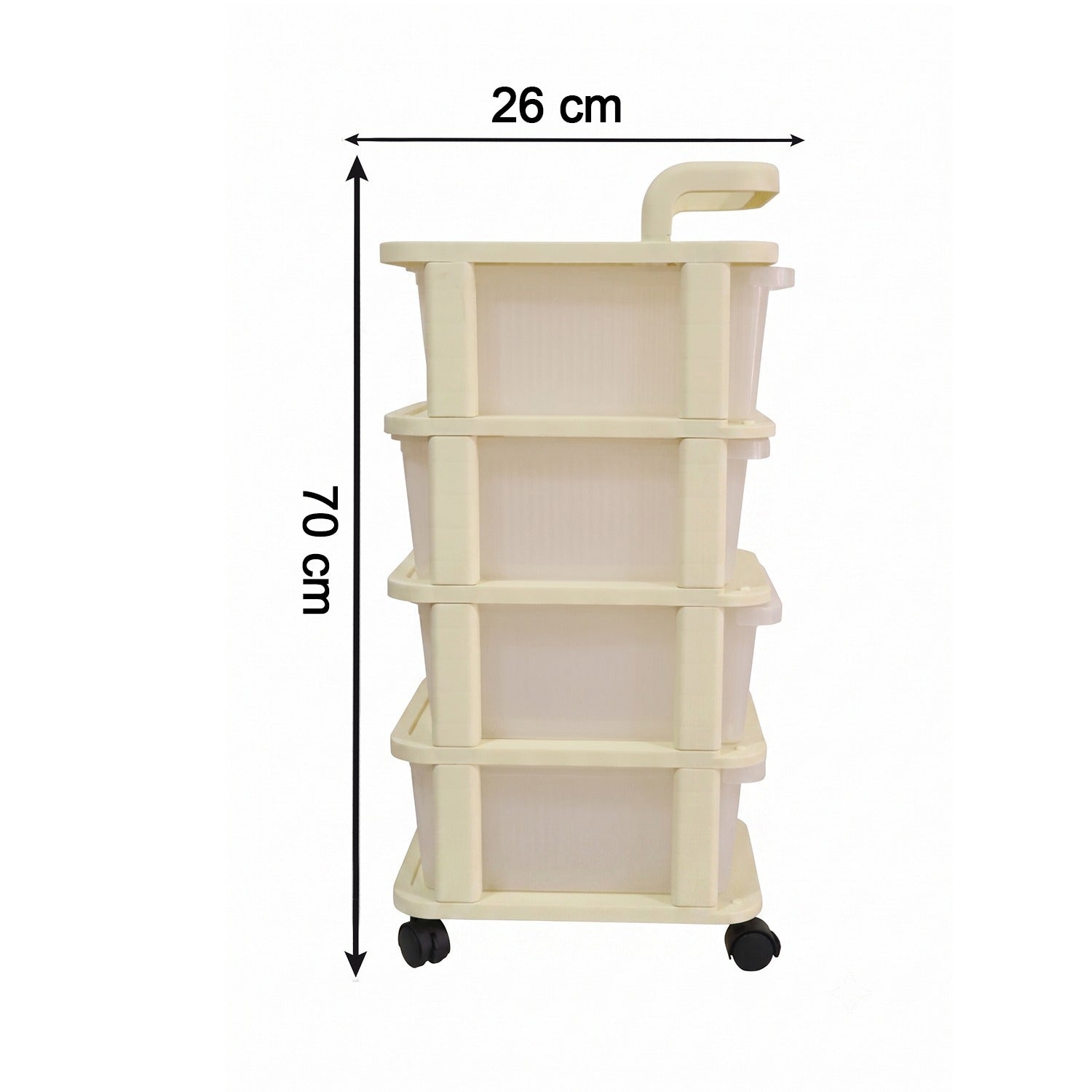 Space saving rolling organizer cart for tidy storage