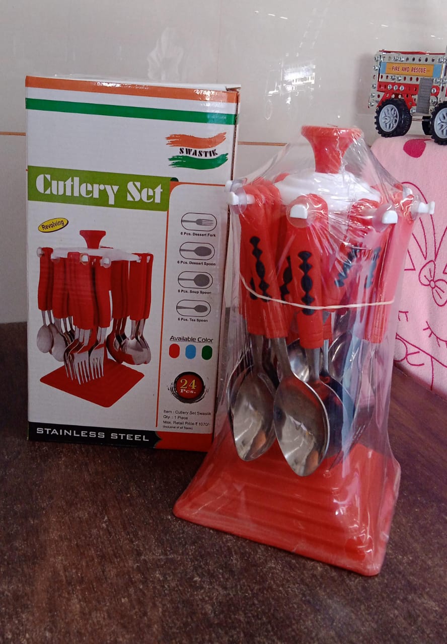 Stainless Steel Cutlery set – 24-Piece with Stand – view 7