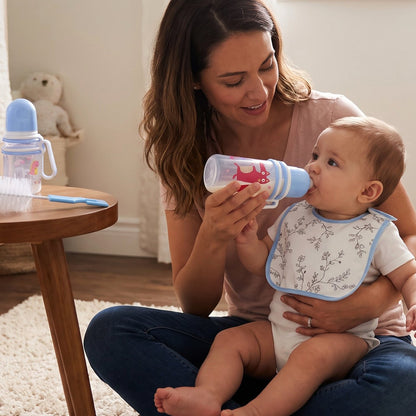 Plastic Baby Feeding Bottle set with Bib Brush – close-up