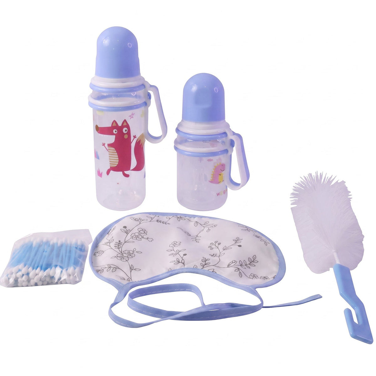 Plastic Baby Feeding Bottle set with Bib Brush – alternate view