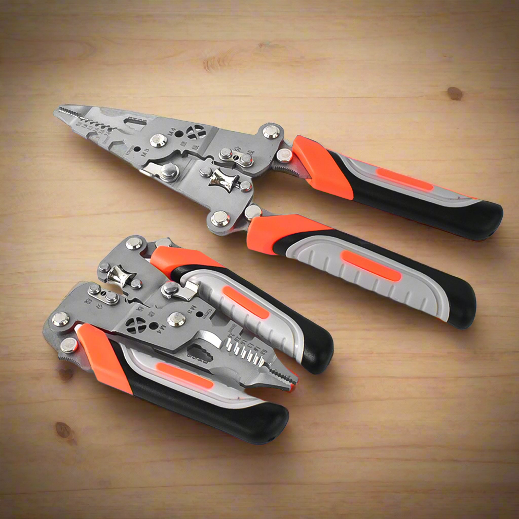 Wire Stripper Pliers 8-in-1 – Ergonomic Soft Grip Multi-Tool – side view