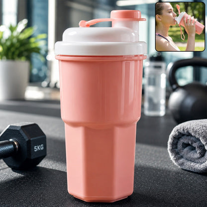Sports Water Bottle 400ml Leakproof Flip Lid Shaker Tumbler for Gym () front view for daily kitchen use
