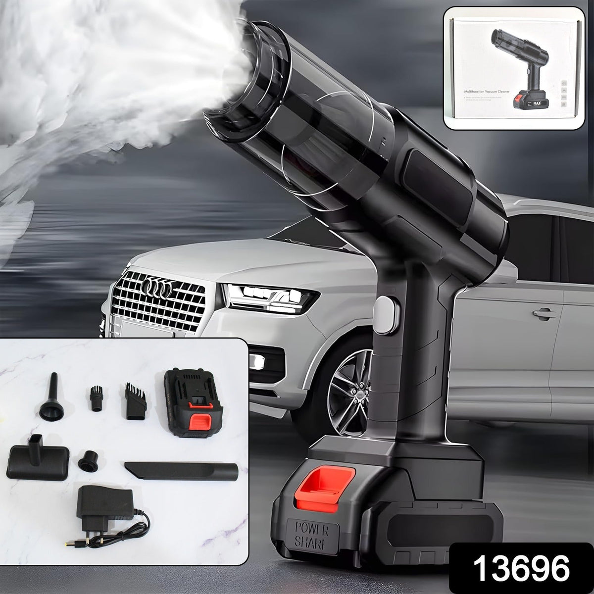 Wireless Handheld Vacuum Cleaner – 3-in-1 for Car & Home – side view