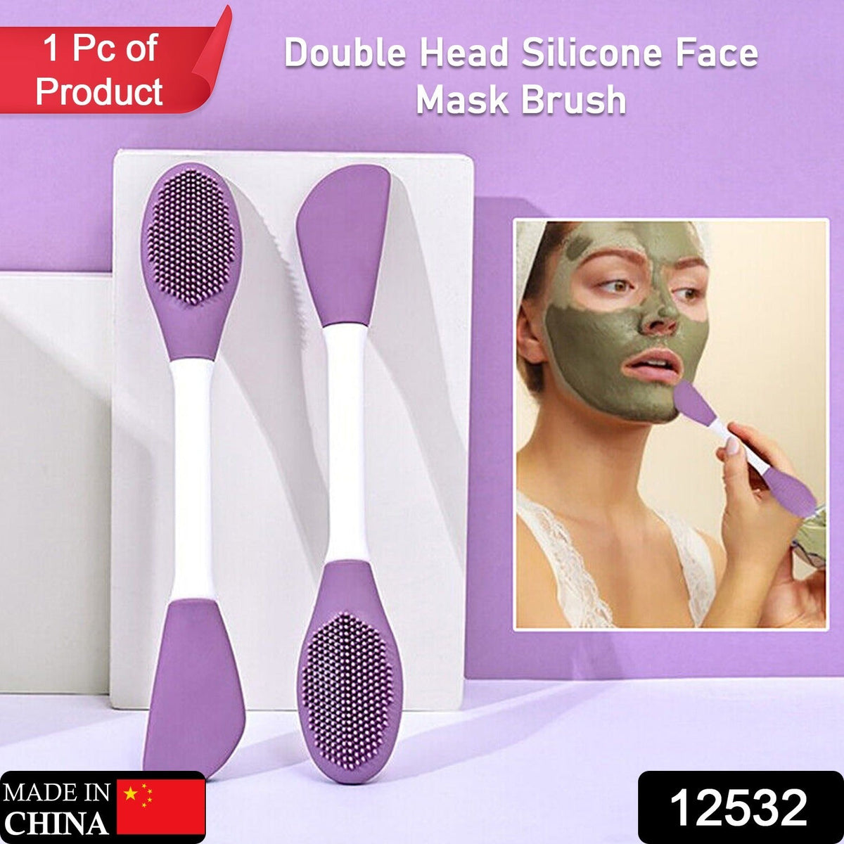 Double-Headed Silicone Mask Brush – Facial Cleansing – side view