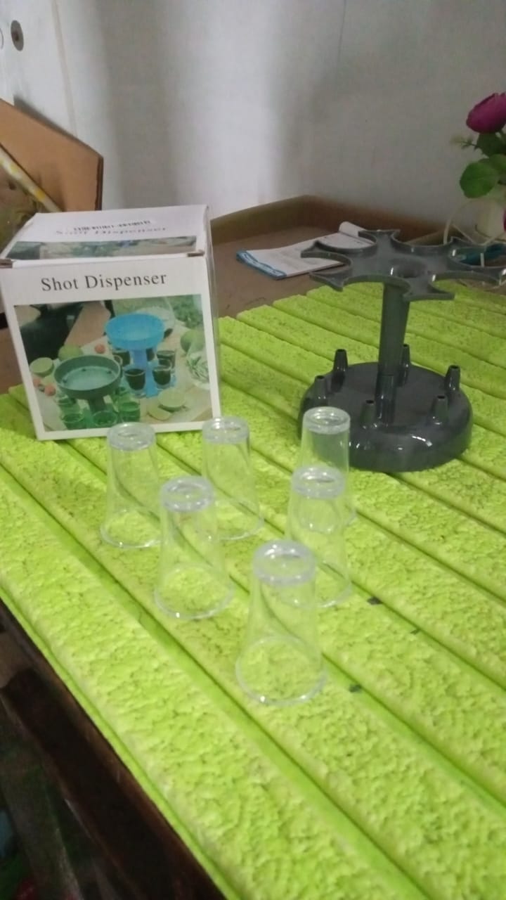 Shot Glass Dispenser – 6-Shot Party set with Tray & Glasses – view 7