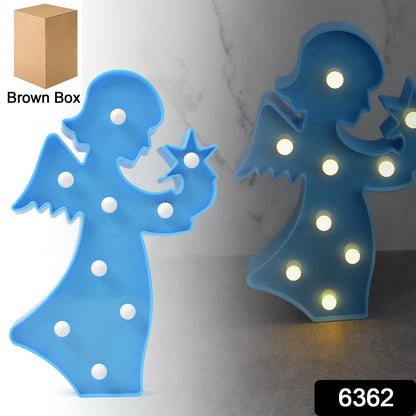 LED Angel Night Light – Battery Operated Room Decor – side view