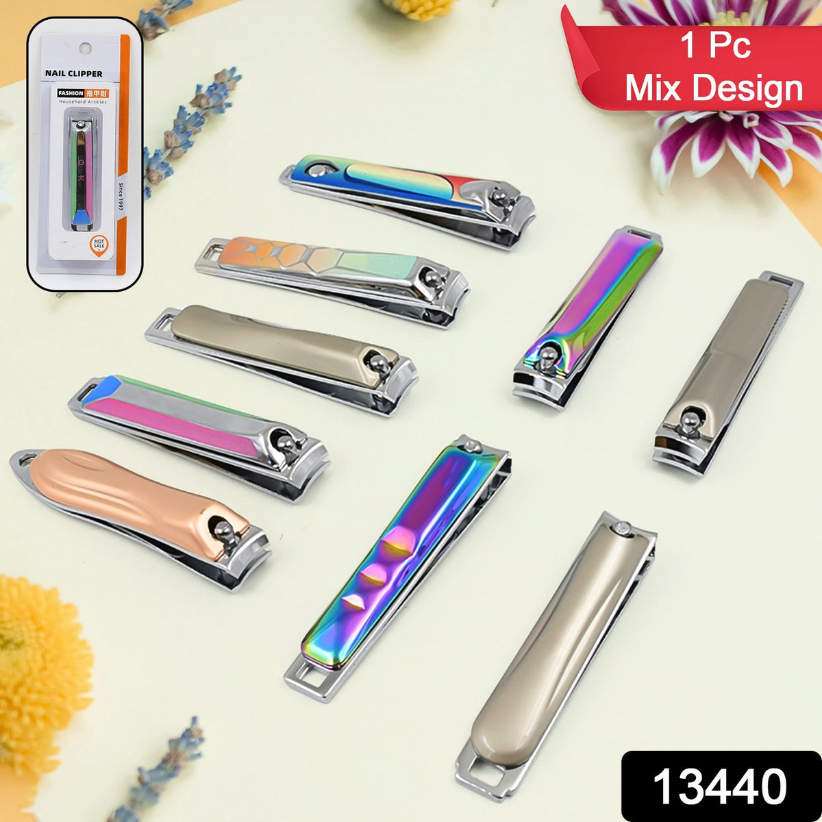 Folding Nail Clippers – Portable Stainless Steel with File – side view