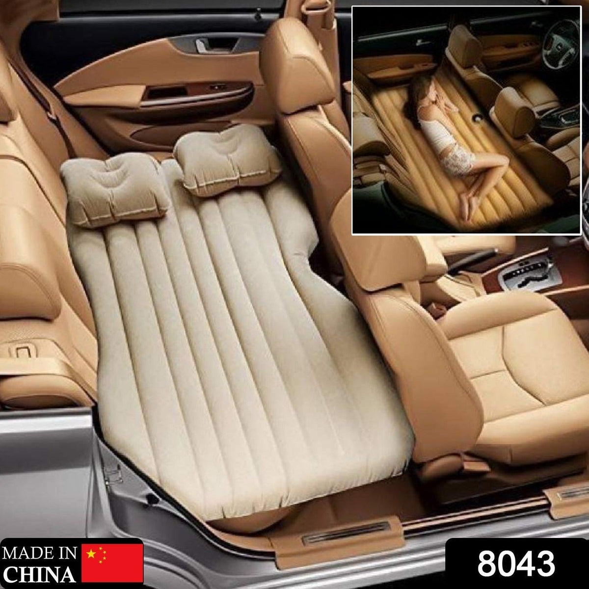 Inflatable Car Bed – Portable Travel Mattress Kit – side view