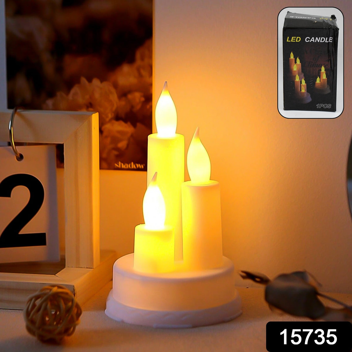 LED Taper Candles – Realistic Flickering Flame – side view