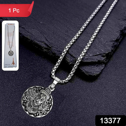 Hanuman Locket – Devotional Silver Pendant – side view