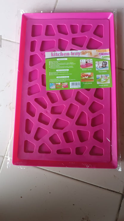 Plastic Kitchen Tray – Durable Modern Hollow Design 40x25 cm – view 7
