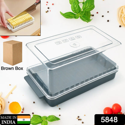 Butter Slicer Box – Transparent Storage & Cutter – side view