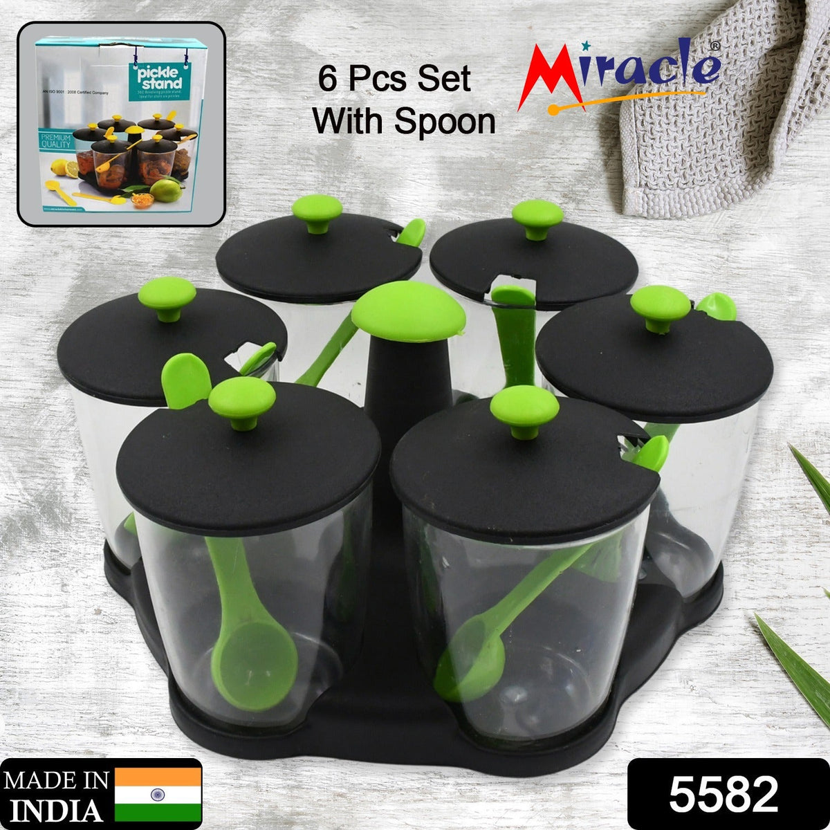 Revolving Spice Rack – 6-Piece Masala Container set – side view