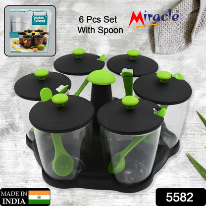 Revolving Spice Rack – 6-Piece Masala Container set – side view