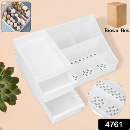 Desktop Cosmetic Storage Box – Large Capacity 9 Compartments – side view
