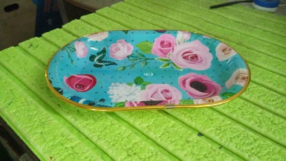 Plastic Serving Tray – Floral Design & BPA-Free – view 8