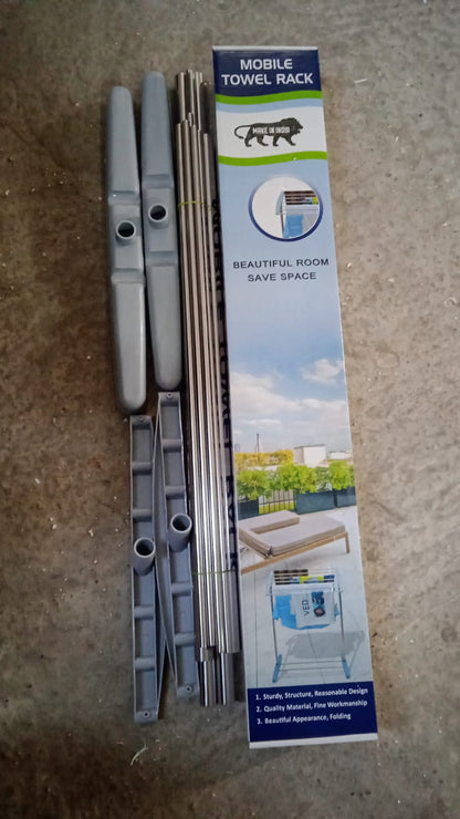 Portable Clothes Drying Rack – Foldable, Steel & Plastic – view 8