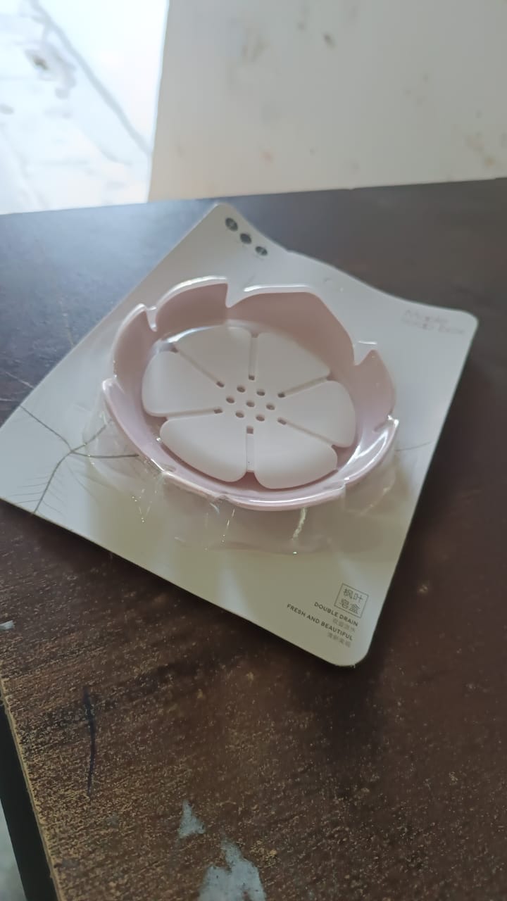Plastic Soap Dish – Self-Draining Floral Design – view 7