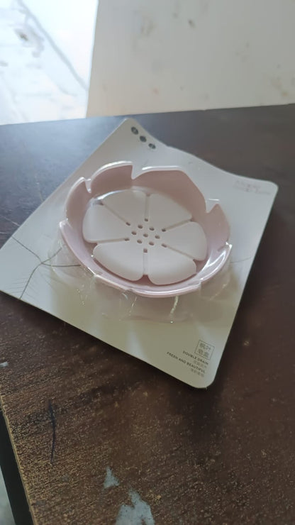 Plastic Soap Dish – Self-Draining Floral Design – view 7