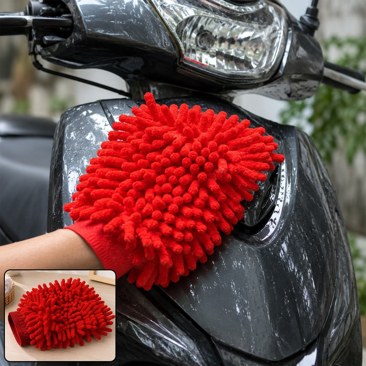 Microfiber Chenille Wash Glove for Scooty Cleaning