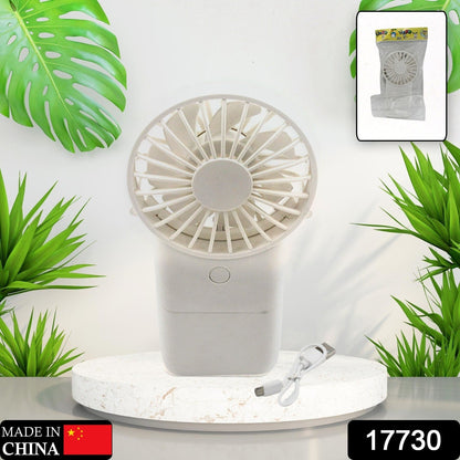 Handheld Fan – USB Rechargeable, 3 Speed Portable – side view