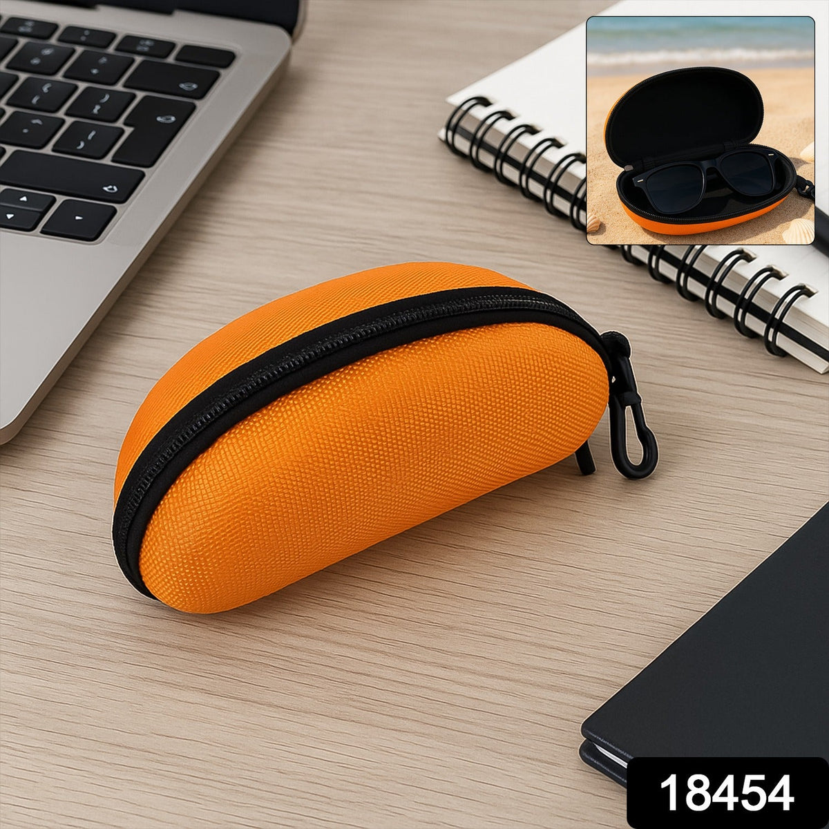 Zipper Sunglasses Case – Hard Shell Eyewear Protection – side view