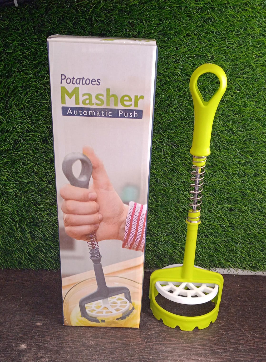 Potato Masher – One-Handed Spring Press with Comfort Grip – view 7