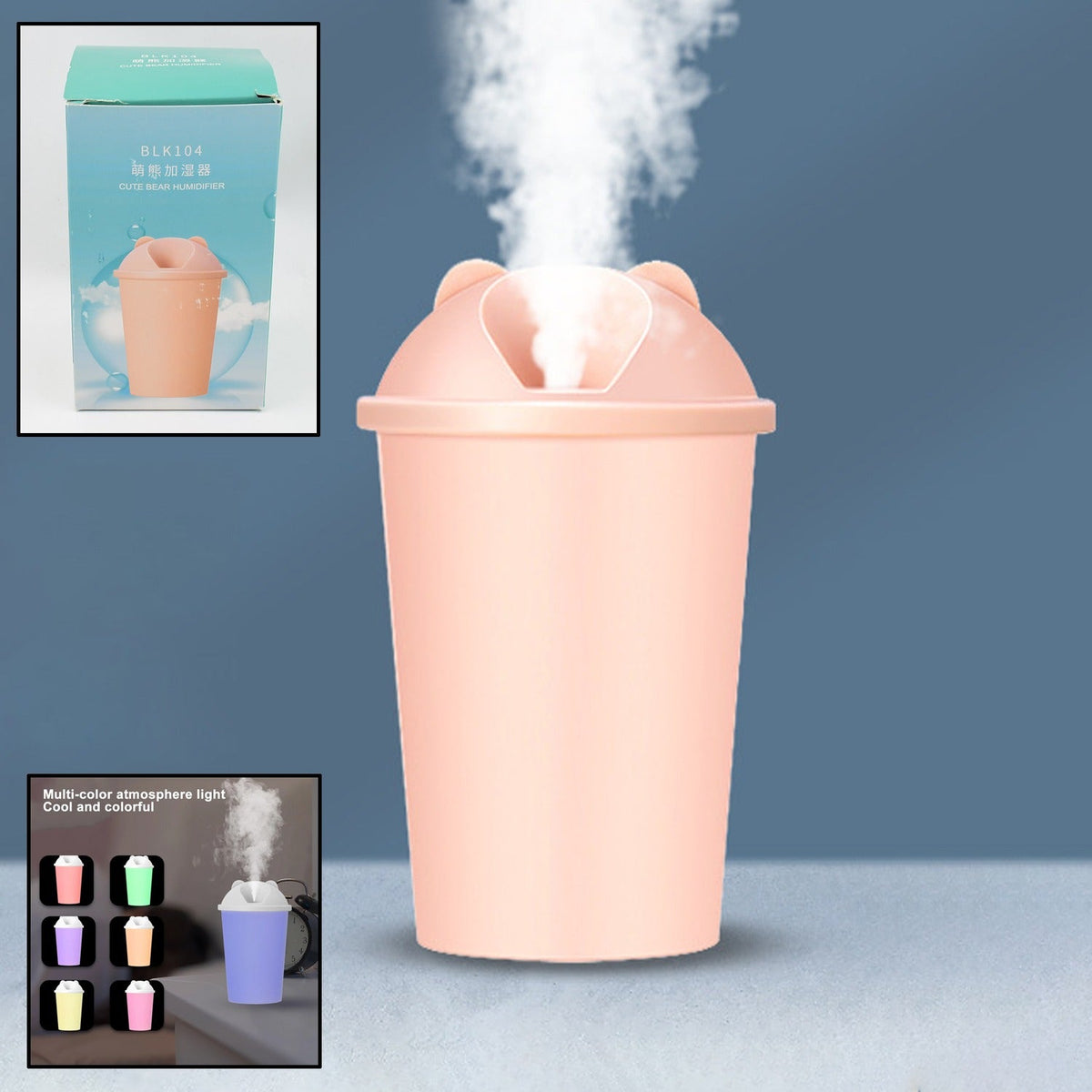 USB Humidifier – Cute Bear LED Air Mist Diffuser for Home – close-up