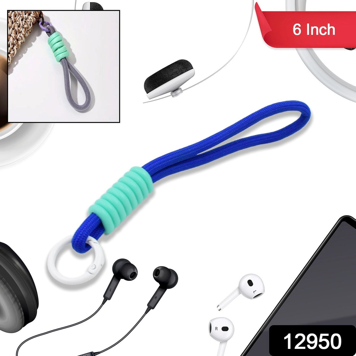 Phone Wrist Strap – Adjustable Nylon Lanyard – side view