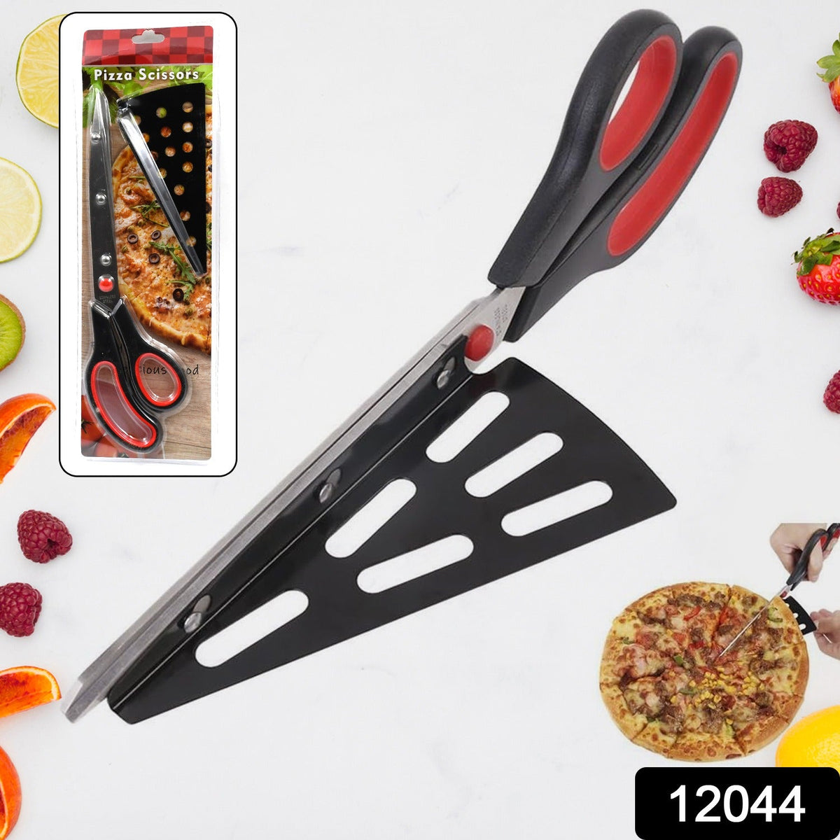 Pizza Cutter Scissors – Stainless Steel – side view