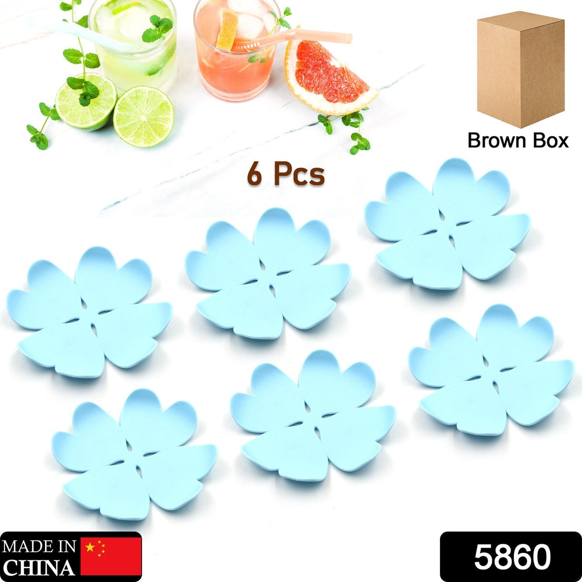 Heat Resistant Coasters – 6 pc set for Hot Drinks – side view