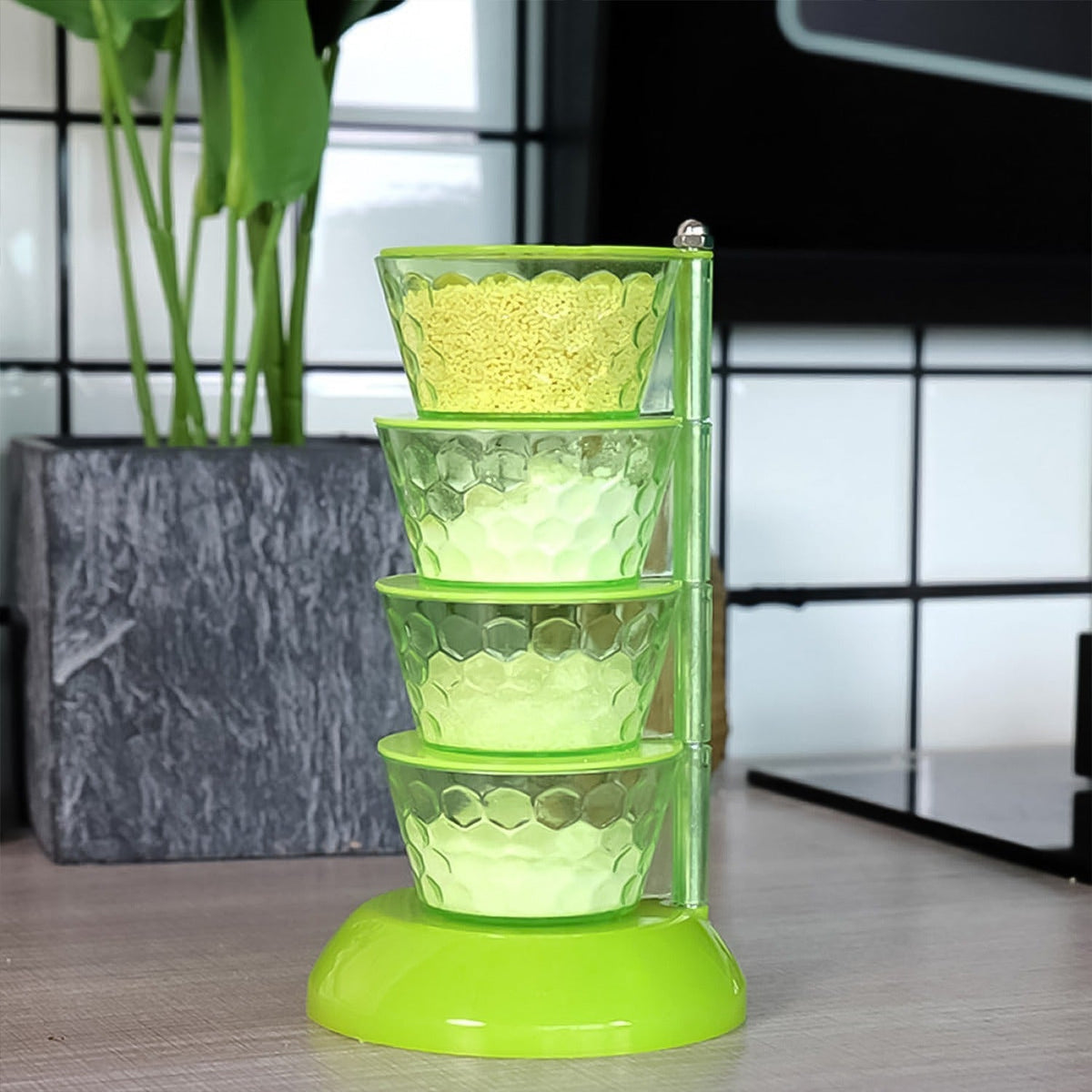 Rotating Spice Rack – 4-Tier 360° Pickle Tower – detail view