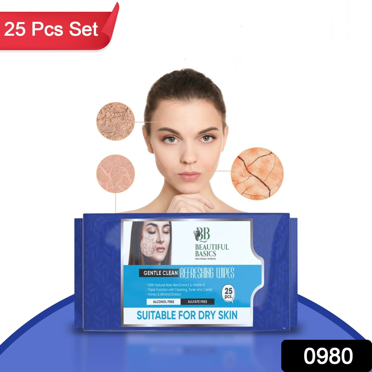 Alcohol-Free Wet Wipes – Gentle Facial & Body Cleansing – side view