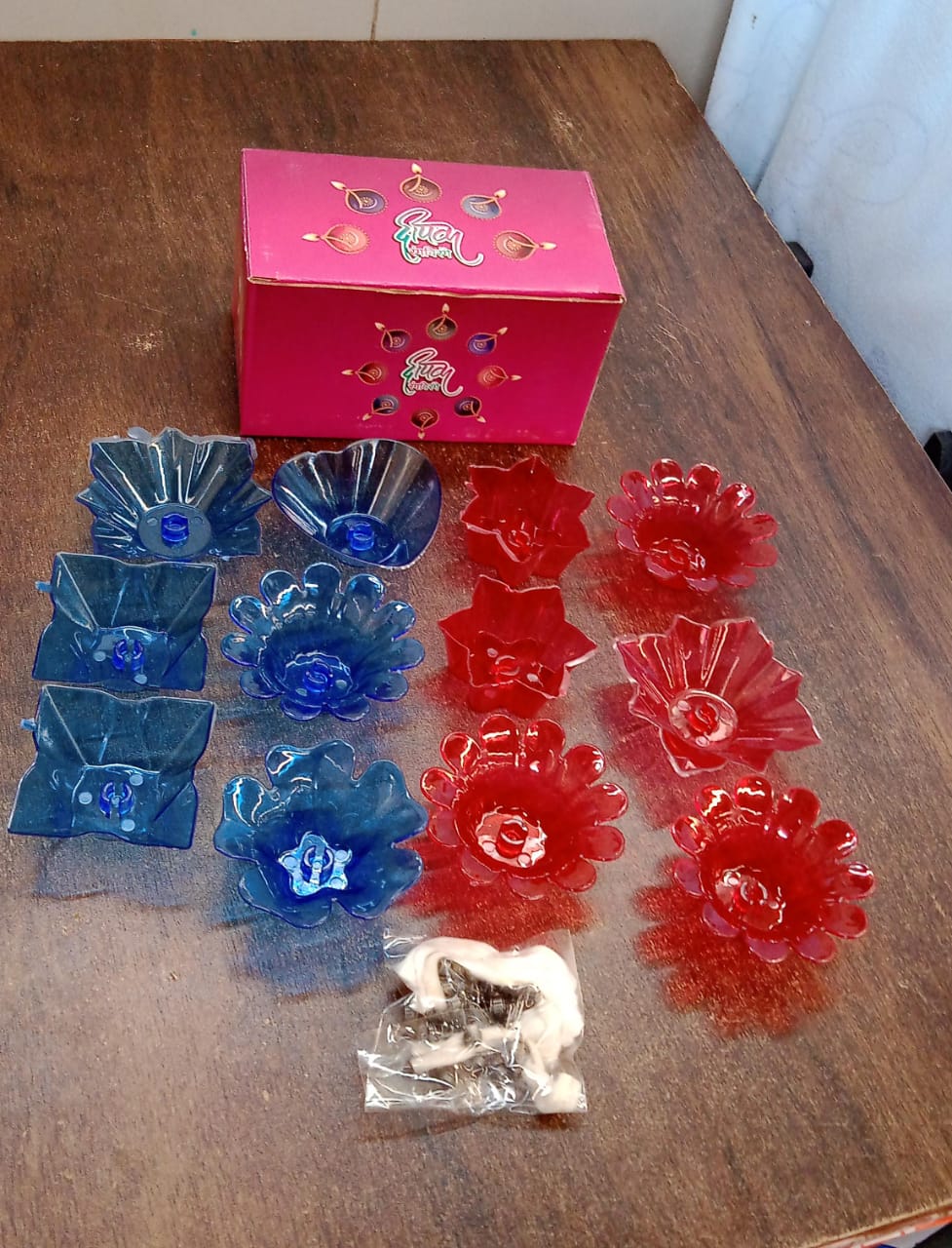 Diwali Diya set – Multicolor Plastic Candle Holders (12 Pcs) – view 9