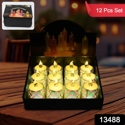 LED Tealight Candles 12 Pack – Flameless Diwali Decor – side view