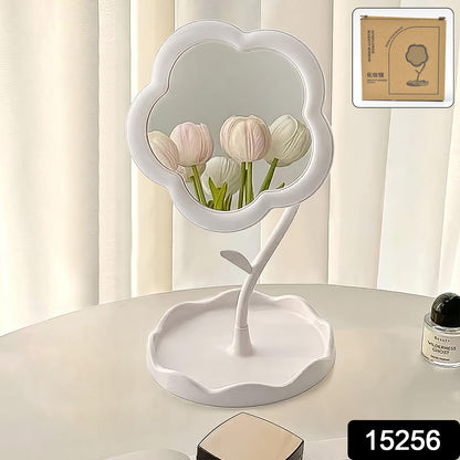Flower-Shaped Makeup Mirror – Rotatable Vanity Mirror – side view