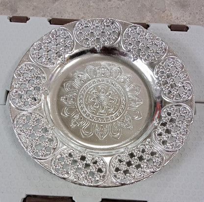 Pooja Thali set – 8-Inch Plastic Silver Color for Festivals – view 7