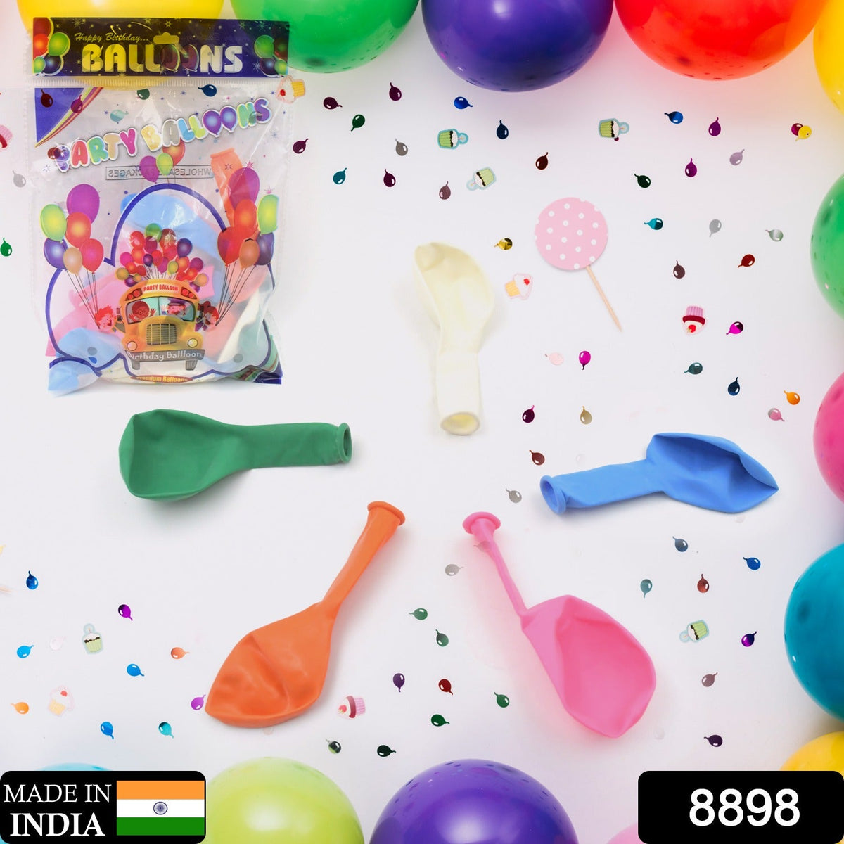 Party Balloons – 24 pcs Multicolor Latex set – side view