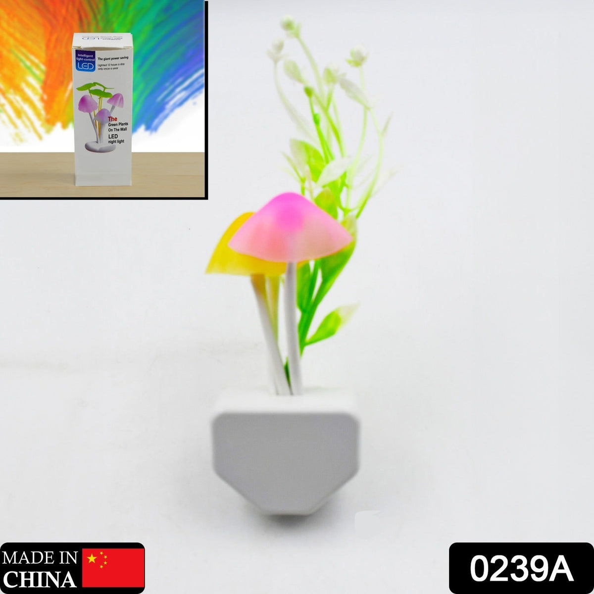 Mushroom Night Light – Color Changing LED with Auto Sensor – side view