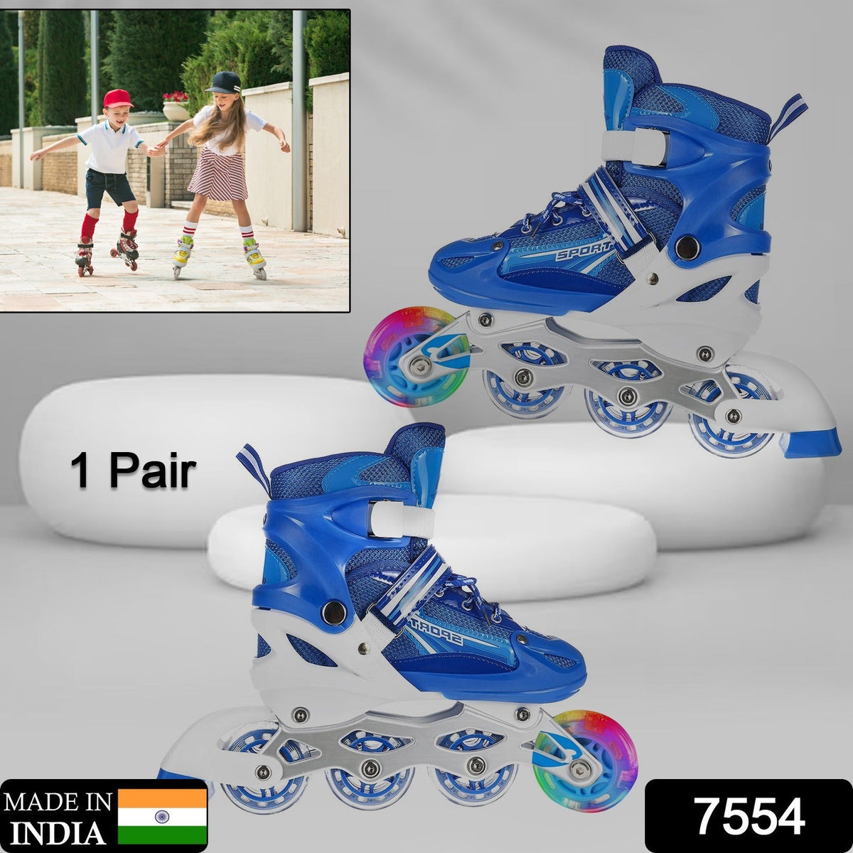 LED Inline Skates – Adjustable Flashing Wheels for All – alternate view