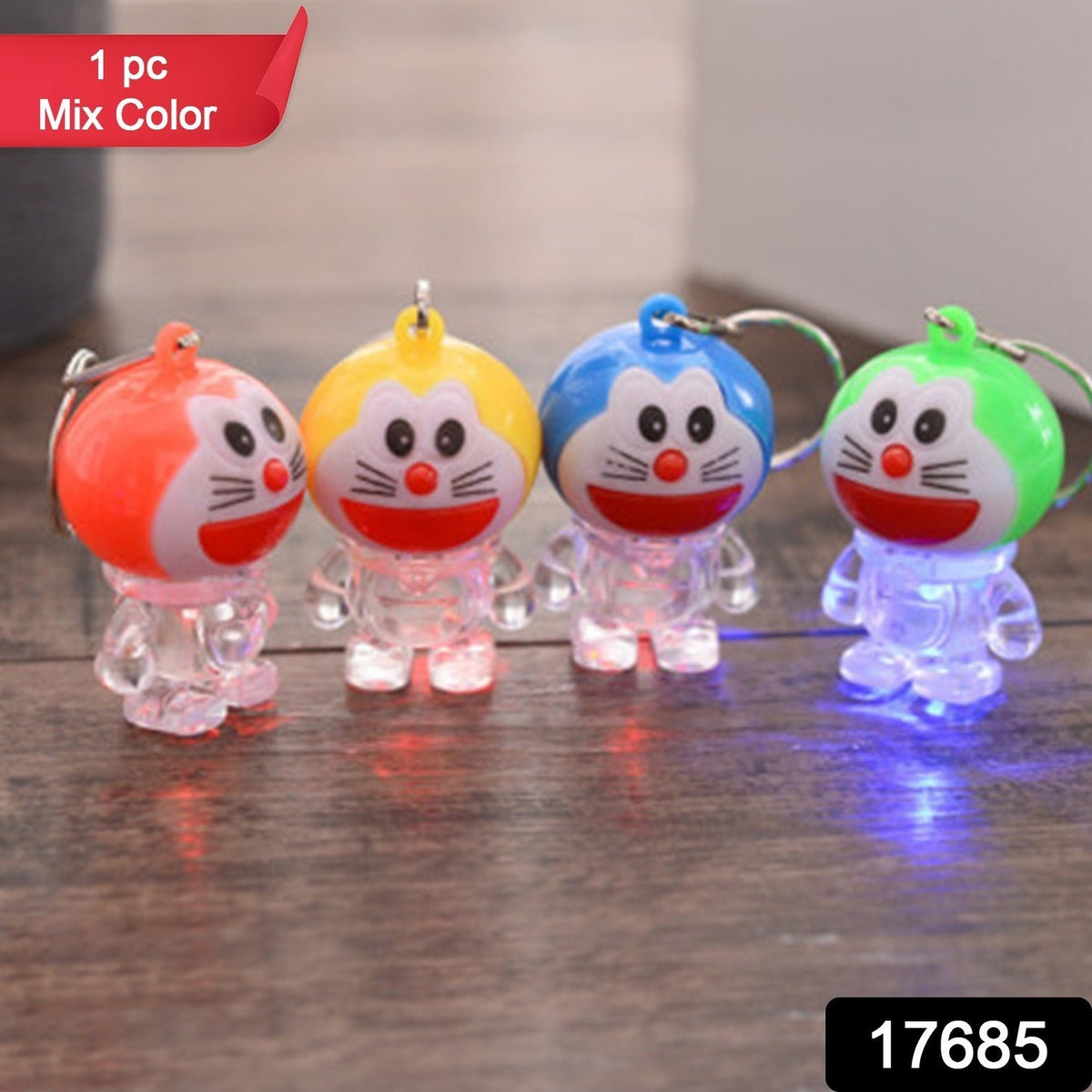 Doremon Keychain – Vibrant Lightning Design, Durable MDF – close-up