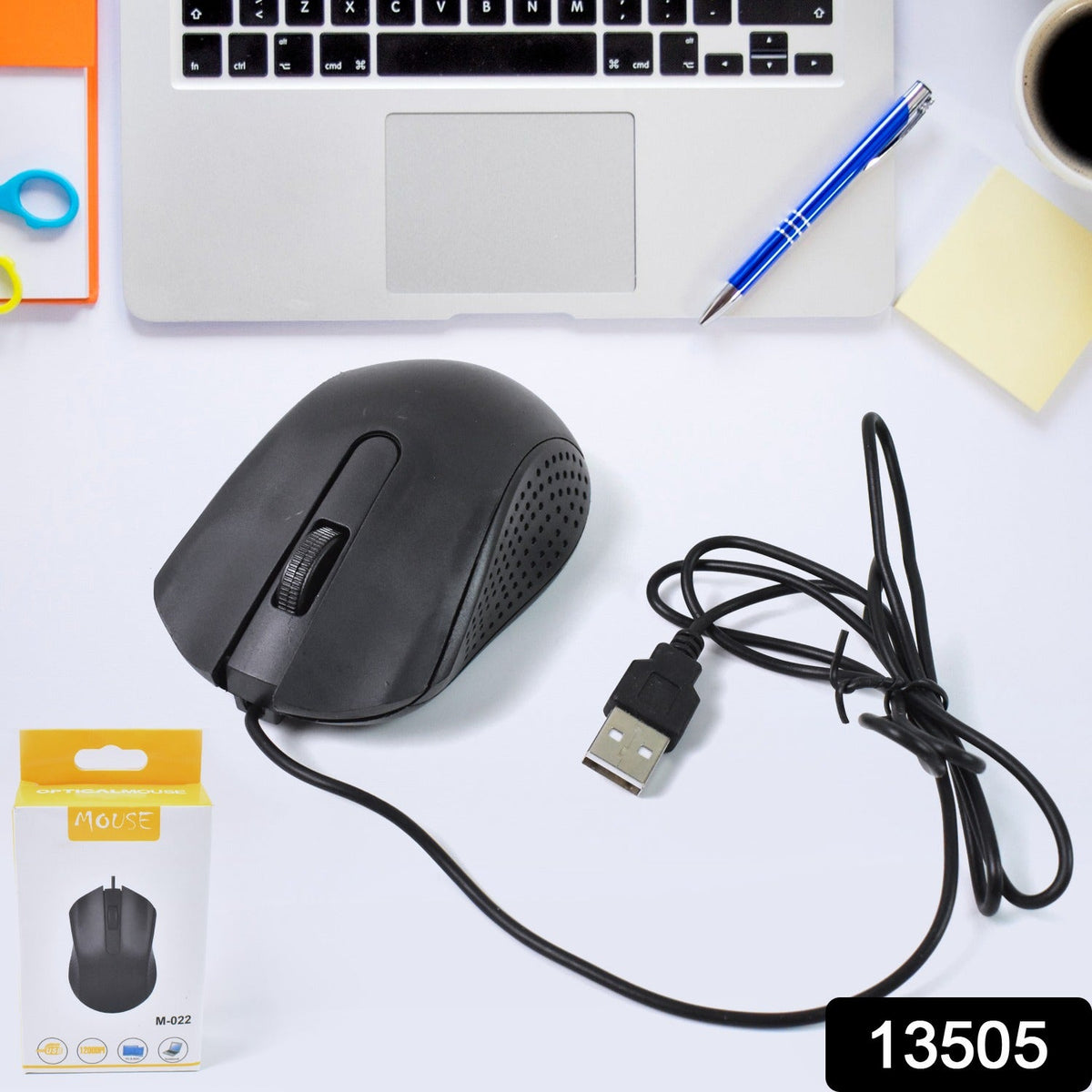 Wired Optical Mouse – M-022, USB Connectivity – side view