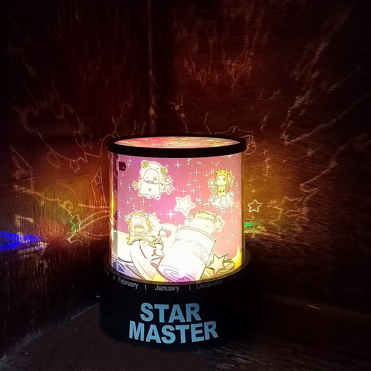 LED Projector Night Light – Rotating Star Music Lamp