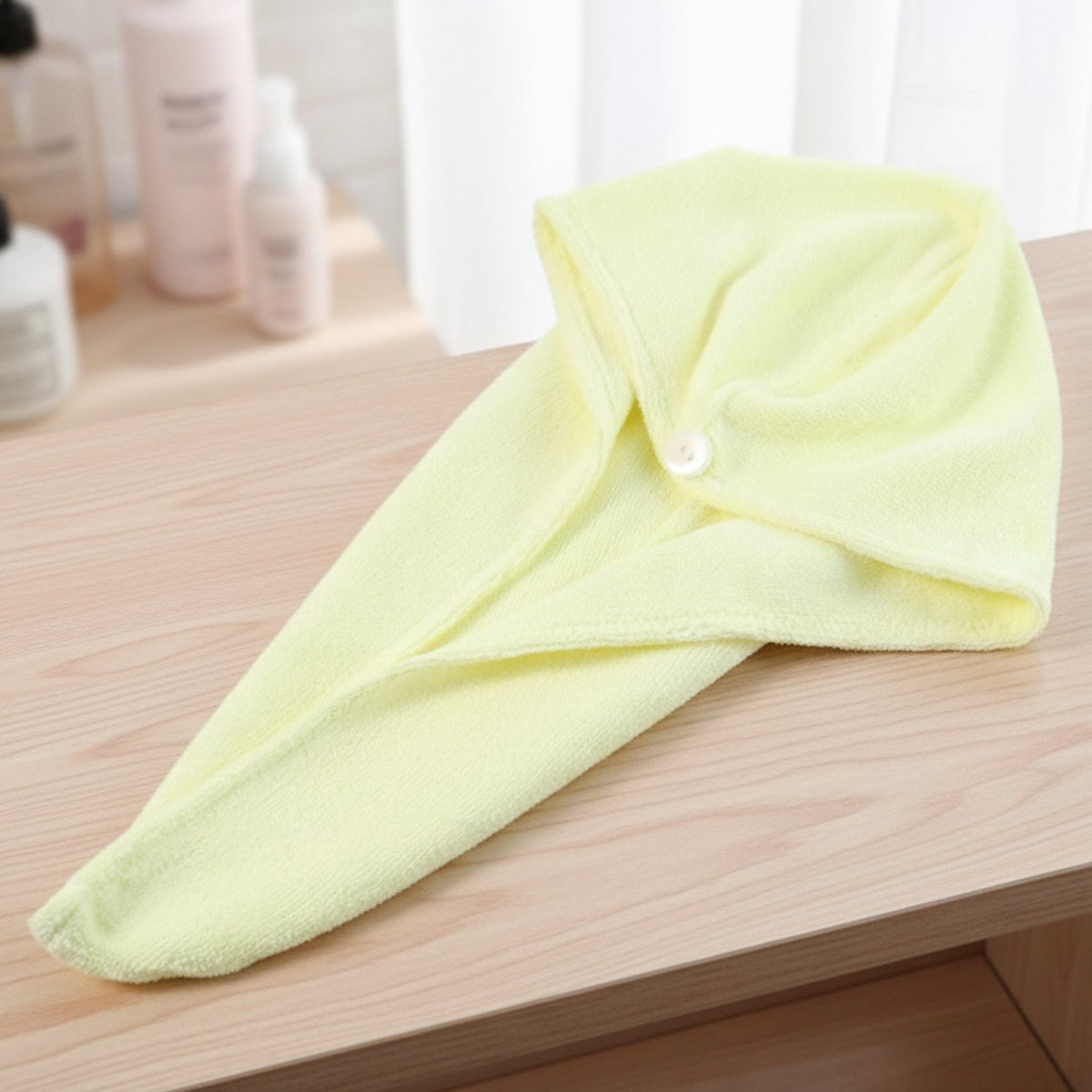 Quick Dry Microfiber Hair Wrap Turban with Button Fastening – view 11