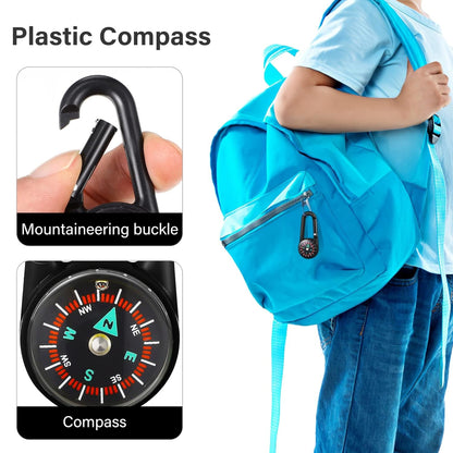 Mini Compass with Clip – Portable Outdoor Gear – detail view