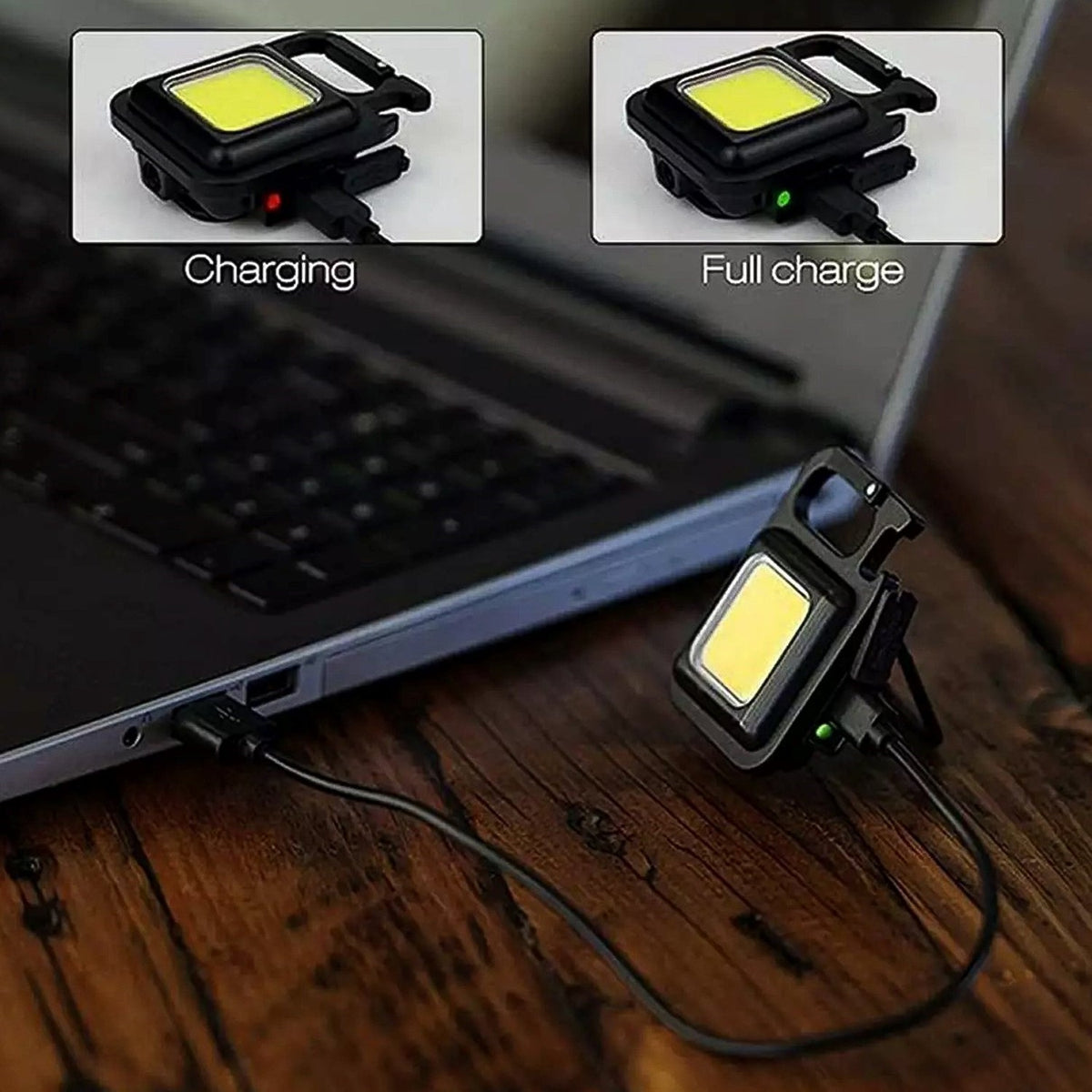 Rechargeable Keychain Flashlight – 4 Light Modes, Magnetic – detail view